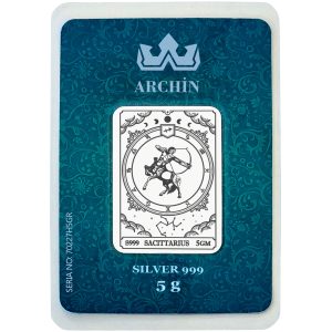 999 Ayar Gümüşten Üretilmiş Aralık Ayı Doğumlarına Özel Yay Burcu Sembolü Hediyelik 5 Gram Gümüş Külçe-595