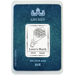 999 Ayar Gümüşten Üretilmiş Yıl Dönümü Hediyesine Özel Aşk Gülü Temalı 10 Gram Saf Gümüş Külçe-688