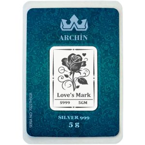 999 Ayar Gümüşten Üretilmiş Ask Gülü Temalı Sevgililer Günü Hediyesine Özel 5 Gram Saf Gümüş Külçe-717