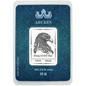 999 Ayar Gümüşten Üretilmiş Yıl Dönümü Hediyesine Özel Kartal Temalı 10 Gram Saf Gümüş Külçe-749