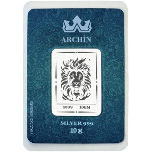 Saf Gümüş ile Üretilmiş Aslan Temalı Doğum Günü Hediyesine Özel 10 Gram 999 Ayar Gümüş Külçe-763