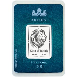 999 Ayar Gümüşten Üretilmiş Aslan Temalı Yıl Dönümü Hediyesine Özel 5 Gram Saf Gümüş Külçe-765