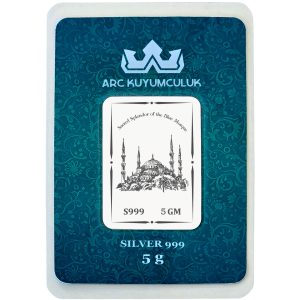 999 Ayar Gümüşten Üretilmiş Sultan Ahmet Camisi Temalı Doğum Günü Hediyesine Özel 5 Gram Saf Gümüş Külçe-788
